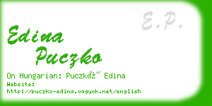 edina puczko business card